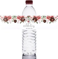 Nouvelles étiquettes autocollantes mignonnes en aquarelle pour bouteilles d'eau minérale rose et bleue, étiquettes personnalisées imperméables