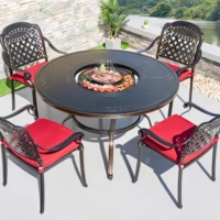 Juego de Muebles de Exterior Multifuncionales para Patio, Jardín o Terraza, con Parrilla para Barbacoa y Mesa de Comedor, Venta al Por Mayor