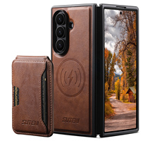 Étui portefeuille magnétique texturé en cuir PU avec support de chargement sans fil, personnalisé, directement de l'usine ODM, pour Samsung Z Fold Series