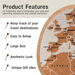 <span class=keywords><strong>Carte</strong></span> de voyage promotionnelle Grande <span class=keywords><strong>carte</strong></span> <span class=keywords><strong>du</strong></span> <span class=keywords><strong>monde</strong></span>, promotionnelle haut de gamme <span class=keywords><strong>en</strong></span> liège Idées cadeaux personnalisées uniques - Product Image 2