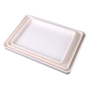 Wuhe Melamine Tray Rectangular Tea Dessert Serving Tray Hotel Coffee Drink Use Solid Color Thickened Commercial Grade - Product Image 5
