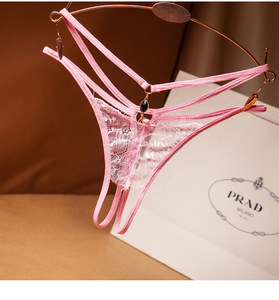 ZZYUP String Sexy Brodé Dentelle Transparente Entrejambe Ouvert Lingerie Tentation Bijoux Culotte - Product Image 5
