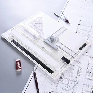 Mesa de dibujo de material plástico y plástico tipo A3 para aula de profesores con <span class=keywords><strong>regla</strong></span> transparente movimiento paralelo y ángulo ajustable - Product Image 4