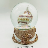 Globe à neige personnalisé avec des animaux de la mer, souvenir de la plage, dauphin, globe à neige en résine, flamant rose, hippocampe, tortue, mouette, ornement de globe à neige