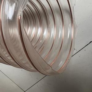 PU grand diamètre fil d'acier <span class=keywords><strong>copeaux</strong></span> de poussière de bois hautement Flexible compressible industrie <span class=keywords><strong>aspiration</strong></span> spirale <span class=keywords><strong>tuyau</strong></span> de conduit en plastique - Product Image 5