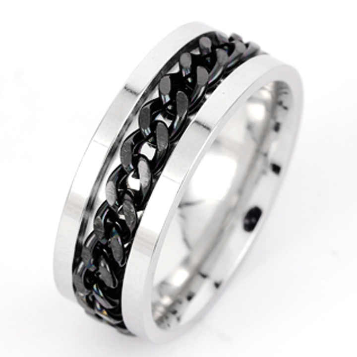 2025 Trendy Mens Opener Bear Reversible Chain Anxiety Rings Relief