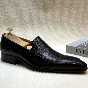 2026 Trendy Men's Leather Casual Shoes Green <b>Flat</b> Bottom Shoes Handmade Classic Loafers Office Banquet Shoes - Product Image 3