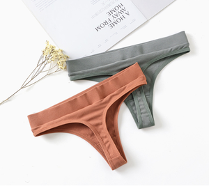 H-1032 Ropa Interior de Algodón Nueva de Fábrica, Bragas de Color Sólido para Mujer, Bragas Sin Costuras, Tanga # 0323 - Product Image 6