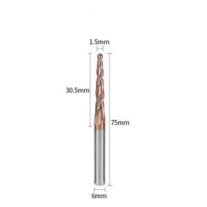 Fresa de Bola Cónica de Carburo Sólido de Precisión HRC55, 2 Filos, Grado de Conicidad de 0.25 mm para Mecanizado CNC de Madera - Product Image 4