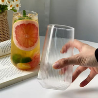 Tasse en verre transparent à haute teneur en borosilicate Utilisation de fête durable moderne