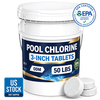 Comprimés de traitement pour piscines enregistrés EPA, taille 3 pouces, seau de 50 lb, stock US