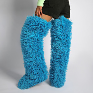 SHIKOL Stivali Alti al Ginocchio in Finta Pelliccia di Lusso 72cm, Stivali Invernali da Donna in Finta Pelliccia Mongola con Piattaforma - Product Image 6