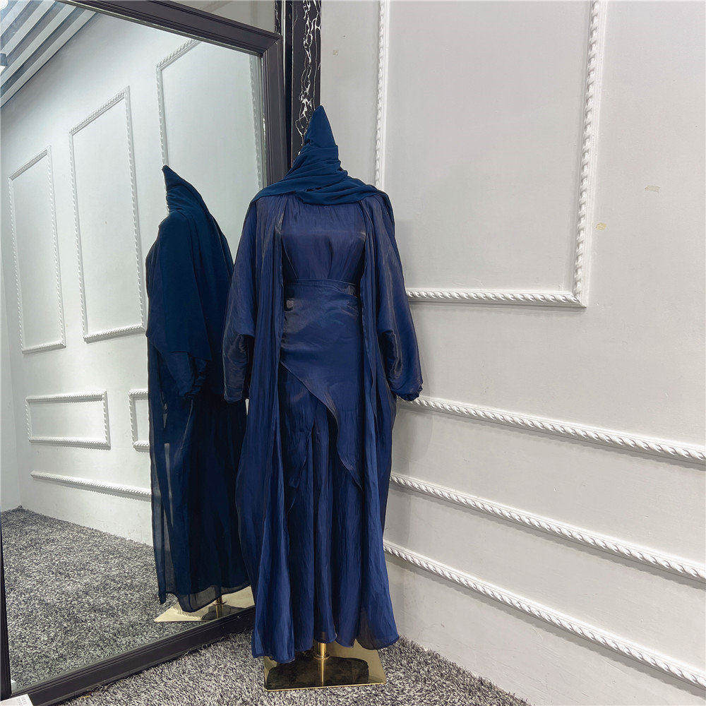 Dark blue cardigan + inside + hijab