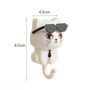 Cartoon Sunglasses 1PC Creative <b>Hooks</b> No Holes No Marks Strong Adhesive Cat <b>Hooks</b> - Product Image 4
