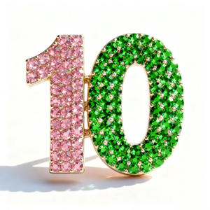 Nome di Era personalizzato associazione greca rotonda in pietra digitale in lega spilla Zeta Phi Beta Sgrho Gamma Phi Delta Iota Phi Lambda JJOA - Product Image 1