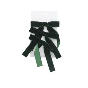 Juego de 3 Lazos de Terciopelo Verde Oscuro, Tamaño Mediano - Product Image 1
