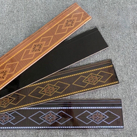 Pour le marché ghanéen : Carrelage de bordure géométrique moderne motif floral 600x120mm, haute brillance, résistant à l'humidité, pour la décoration de la maison, des chambres et des halls.