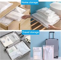 Sac en plastique transparent givré, résistant, imprimé sur mesure, avec fermeture éclair, pour cosmétiques, vêtements et voyages, imperméable