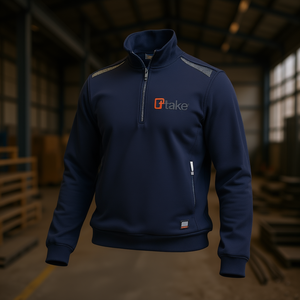 เสื้อสเวตเชิ้ต Ttake รุ่นปกติ สีน้ำเงิน ไซส์ 2XL แบบซิป ¼ - Product Image 3