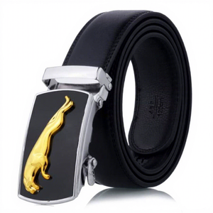 Cinturones Ecológicos BS INTERNATIONAL NA177, Accesorios OEM ODM Personalizados, Cinturón Cuadrado Informal de Cuero Vacuno Marrón con Hebilla de Acero para Hombre y Mujer - Product Image 5