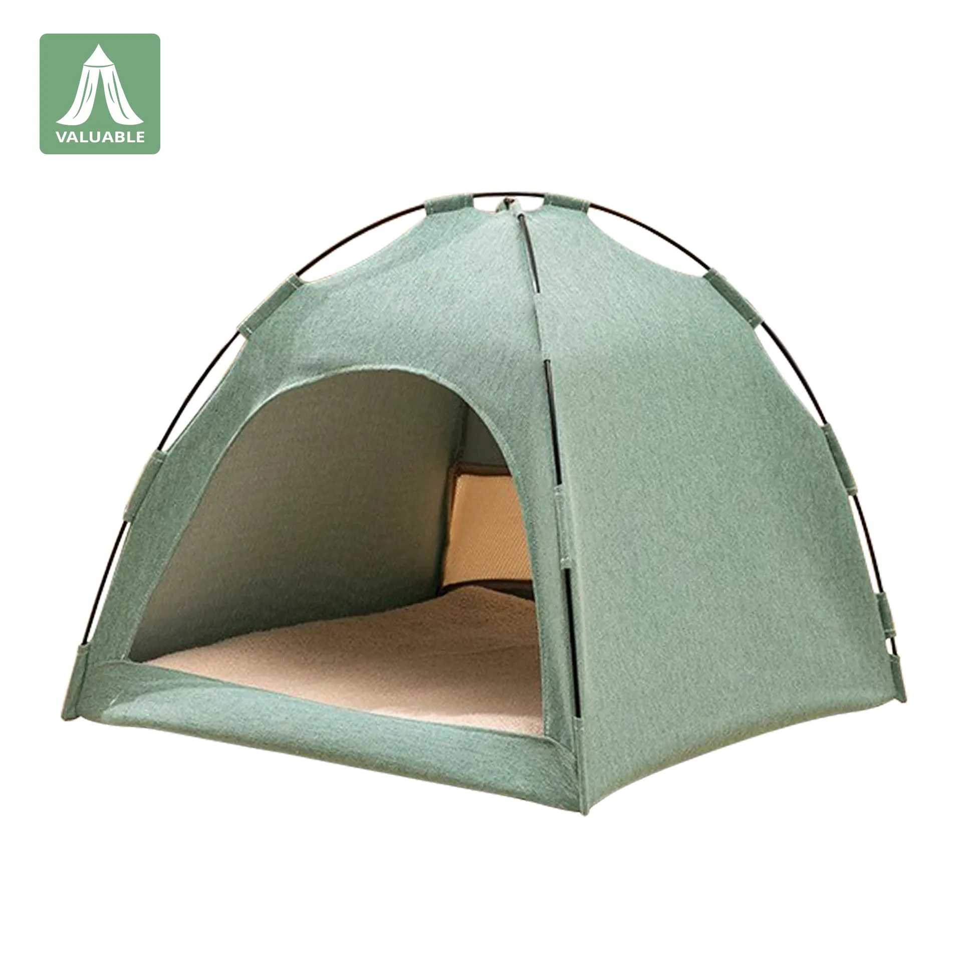 Tenda kabin hewan peliharaan & poliester portabel dengan jaring nyamuk & kanopi tempat tidur untuk anak anjing dan anak kucing untuk berkemah perjalanan penggunaan rumah