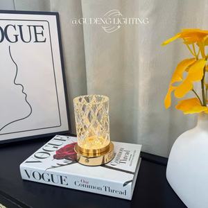 Cross-border popular crystal table lamp, bedroom bedside ambient <b>light</b>, decorative vase, creative living room bar <b>touch</b> night - Product Image 2