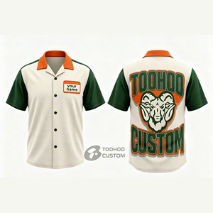Plain Custom <b>Bowling</b> Shirt for Men Solid Color Short Sleeve Camp Collar Button Down Blank <b>Bowling</b> Jersey for Team Event Company - Product Image 4