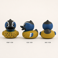 B.DUCK Série Sauvage Canard Colvert à Ailes Bleues Figurine PVC Canard Flottant OEM Boîte Mystère Personnalisée Canard en Caoutchouc