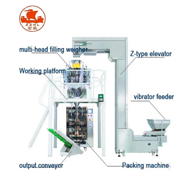 10 Head Snack Food Potato Chips Weighing Packing Machine