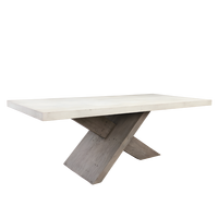 Table de salle à manger extérieure moderne en béton robuste, résistante aux intempéries, en GFRC, mobilier de patio en béton, 4 places, assemblage requis, pour hôtel