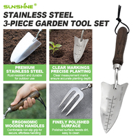 SUNSHINE Factory Wholesale Custom Gardening Tools 3 Piece Mini Garden Hand Tool Multi-function Shovel Rake Set