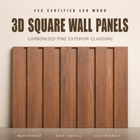 Panneaux de revêtement mural en bois écologique sculpté en 3D, style moderne, pour l'extérieur, décoratifs, pour la construction de maisons