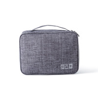 Nouvelle trousse de rangement pour câbles de données en tissu Oxford écologique, imperméable, multifonctionnelle, à trois couches, de style cube, pour un usage domestique et en voyage