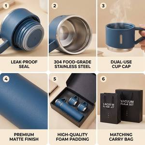 Wholesale 304 Stainless Steel Tumbler Water Bottle <strong>Sets</strong> Vacuum Insulated <strong>Cup</strong> with Three Lids Creative Gift Box <strong>Set</strong> Business Use - Product Image 4