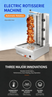 Machine à griller les brochettes automatiques rotatives commerciales, sans fumée, électroplaquée, pour barbecue d'intérieur, cuisinière électrique à kebab
