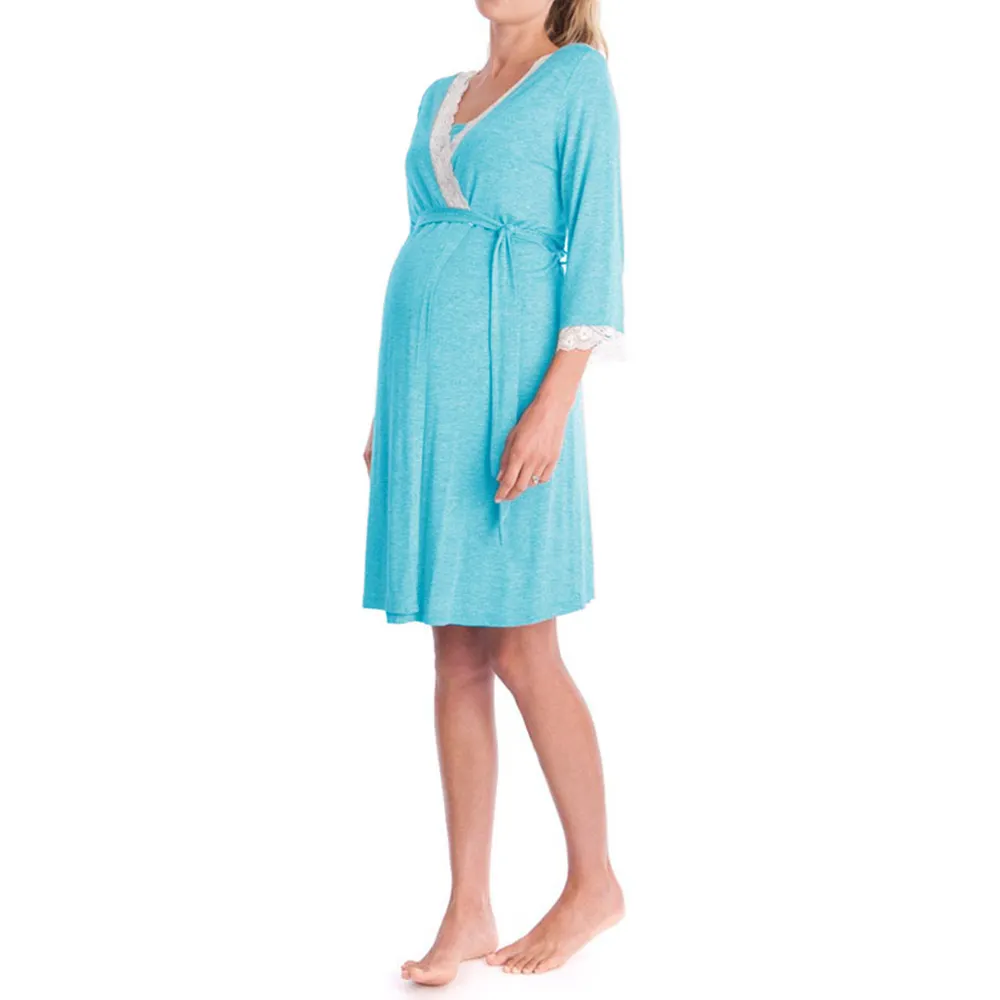 HSZ 823 Maternity sleepwear pregnant women clothesnight dress female winter elegant pajamas ladies nightwear sleepwear