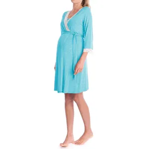 HSZ823マタニティパジャマ妊婦服ナイトドレス女性冬エレガントパジャマレディースナイトウェアパジャマ
