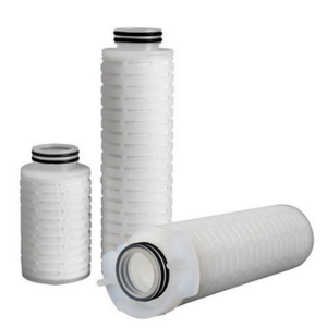 ไส้กรอง PTFE แบบมีความพรุนสูงไส้กรอง PTFE ขนาด5นิ้วไส้กรองแบบจีบ PTFE ขนาด20 "50um สำหรับการกรองของเหลวออกซิไดซ์แรง - Product Image 4