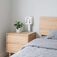 Enchufe europeo con 4 tomas de corriente y USB, extensor de enchufe de pared para sofá, mesita de noche, regleta de alimentación