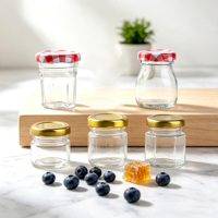Mini Tarro de Vidrio Transparente con Tapa Metálica de Rosca, Recipiente Hermético a Prueba de Fugas para Miel, Mermelada, Recuerdos de Boda, Empaque de Regalos