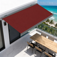 Auvents de terrasse multi-emplacements rétractables en tissu pour rangées de sièges de restaurant et projets de façade