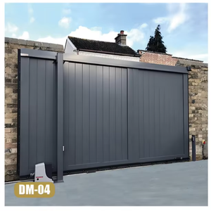 Barrière électrique à double battant en aluminium pleine hauteur Porte coulissante <span class=keywords><strong>solaire</strong></span> automatique pour entrée d'allée pour appartements indiens - Product Image 1