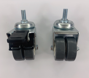 Rodízios Giratórios Silenciosos de PVC de 2 Polegadas com Base Plana, Rodas Duplas com Freios, Adequados para Uso em Escritórios e Ambientes Médicos - Product Image 4