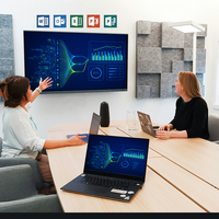Écran plat interactif Android 14 personnalisé en usine de 55/65/75 pouces avec tableau blanc intelligent tactile 40 points pour réunions d'affaires