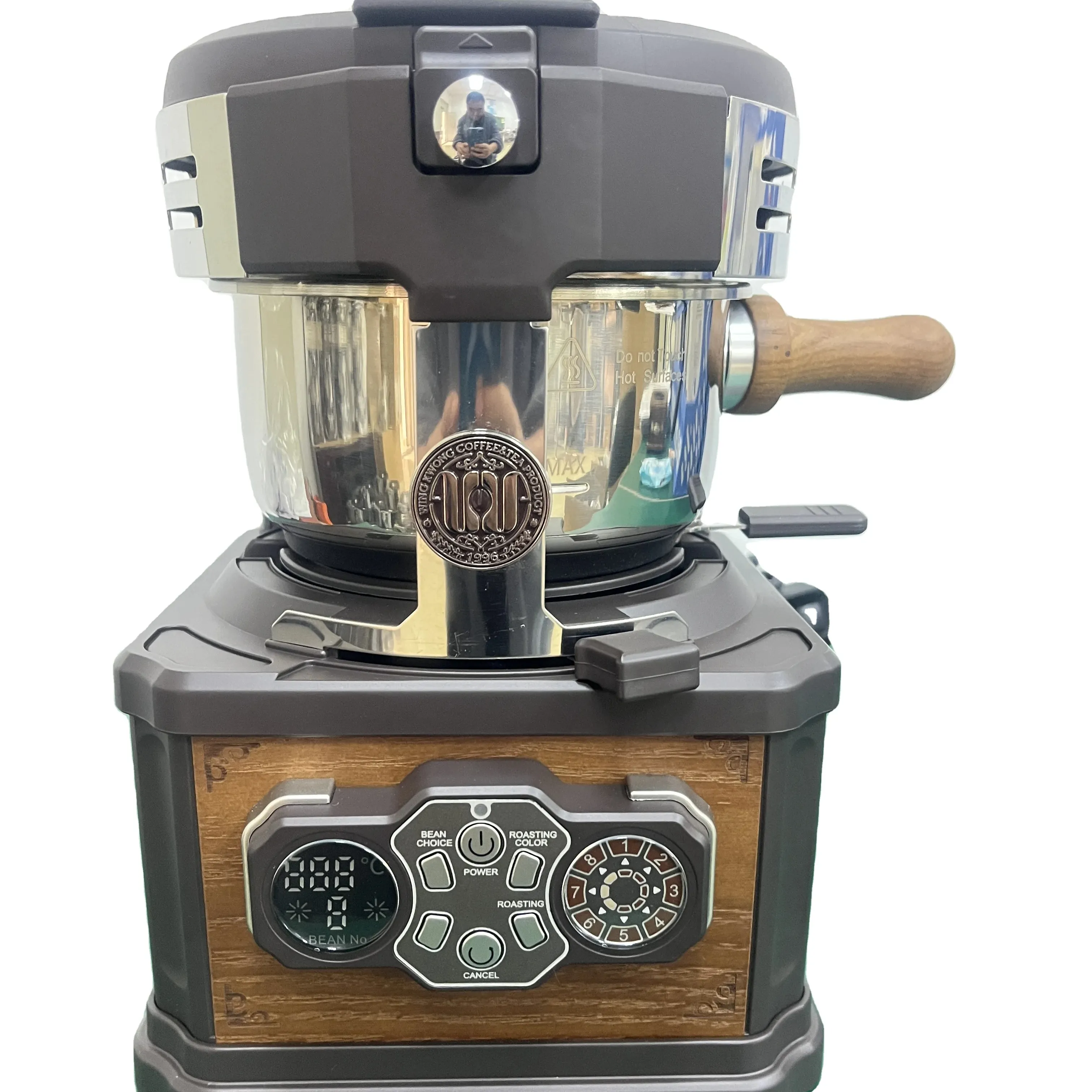 Tostador de granos de cacao caliente y rentable profesional 150g pequeño tostador de café automático, máquina para hornear granos de cacao