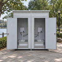 Unité de salle de bain modulaire double préfabriquée, cabine de toilettes portable, salle de bain autonome pour chantier de construction
