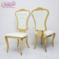 Chaises et tables de banquet de luxe modernes en métal doré brillant pour événements hôteliers et fêtes en plein air – Vente en gros