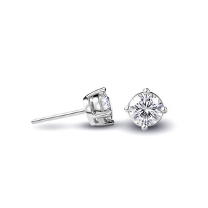Luxury 925 Sterling <b>Silver</b> <b>Stud</b> <b>Earrings</b> for Women Trendy Brilliant Cut Moissanite 0.4 CT Gold Plating Claw Setting - Product Image 3