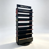 Support de présentation rotatif double face à plusieurs niveaux pour cosmétiques avec tiroir de rangement pour magasin de beauté