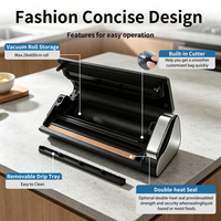 Machine de mise sous vide pour cuisine, poignée à verrouillage automatique, 80Kpa, pour aliments secs/humides, pour cuisson sous vide et préparation de repas, CE/CB/ETL